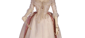 互动:象牙丝绸礼服和衬裙,未知的制造商,1780 - 85