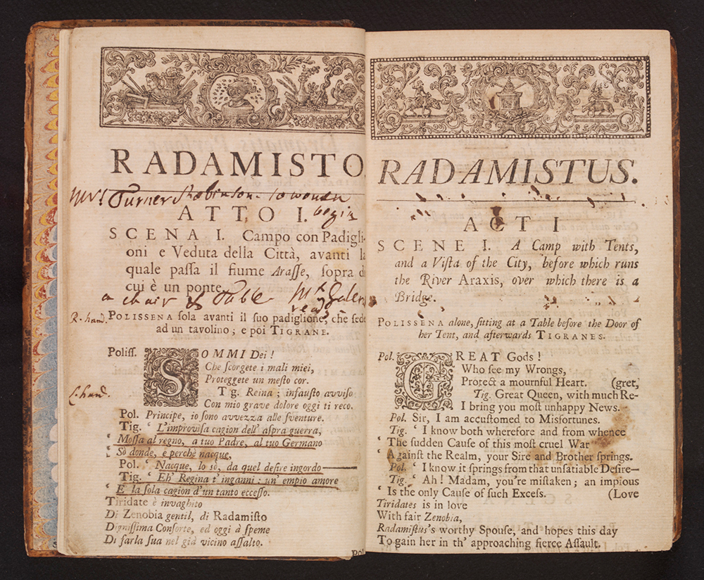 图1所示。Radamisto,提示书,乔治·弗里德里希·尼古拉Haym, 1720。博物馆没有。s.501 - 1985©维多利亚和艾伯特博物馆,伦敦