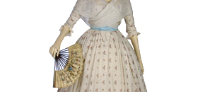 互动:棉花礼服和衬裙,未知的生产商,约1785人