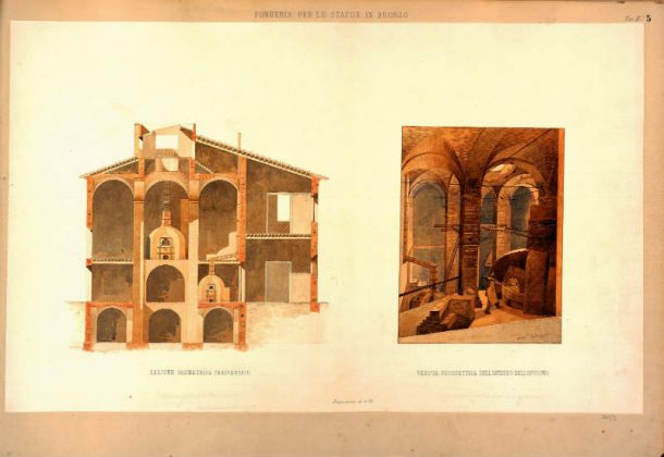 f . Mazzei Regia Fonderia一些bronzi,水彩画纸,1856 (ASGFi,洋底Disegni,车。381/3)。