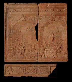 陶俑浮雕:鞭笞和受难;可能是多纳泰罗(c.1386 - 1466)。意大利;2008年C.1445。