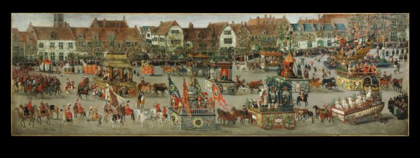 的胜利女大公伊莎贝拉的布鲁塞尔Ommegang星期日,1615年5月31日”,油画,丹尼斯·范·Alsloot荷兰南部,现在比利时布鲁塞尔,1616博物馆5928 - 1859©维多利亚和艾伯特博物馆,伦敦