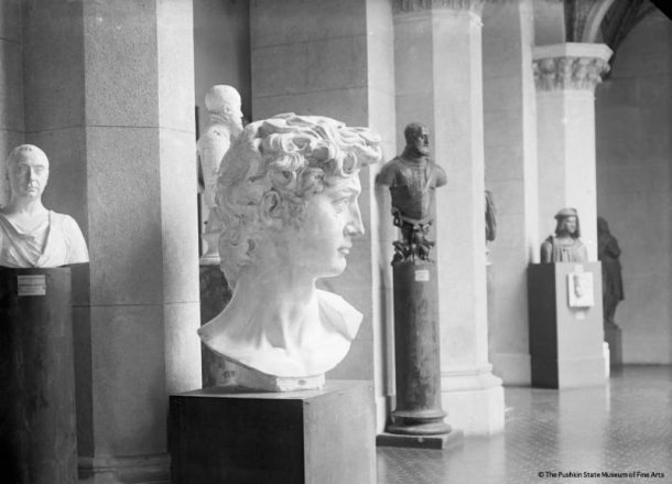 大卫的头的石膏模型。意大利法院。Ca。1920 - 1930。