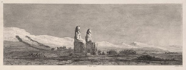 门农的巨人在底比斯附近的平原,从的场面天龙,航行在浅滩等高级Egypte,巴黎(1802年)