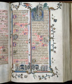 实验室/ 1891/1346 folio 261 r,圣丹尼斯的祈祷书,法国,1350 & 1473/1480,©V&A博物馆。