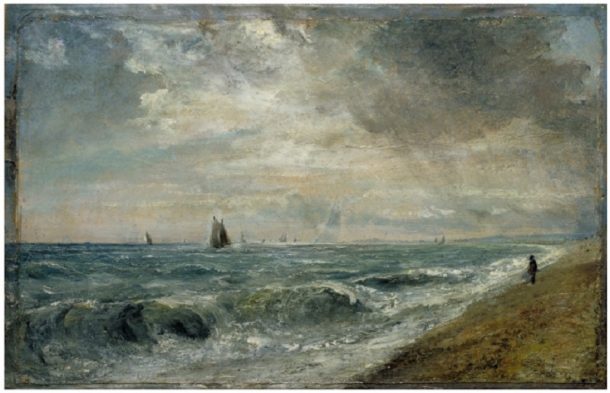 油画、霍夫海滩,John Constable ca。1824