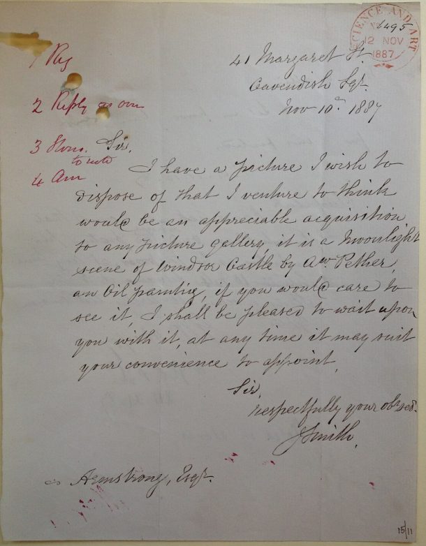 约翰·史密斯的来信,1887年11月10日