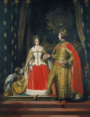 埃德温·兰西尔爵士(1803 - 73),维多利亚女王和阿尔伯特王子在1842年5月12日的球服。皇家收藏信任/©2015年英国女王伊丽莎白二世陛下