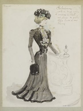 ”罗伯斯皮尔。帕奎因的黑色天礼服设计,1898年夏天。