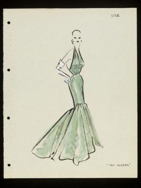 的性感。帕奎因的卢Claverie设计的晚礼服,冬季1950 - 51