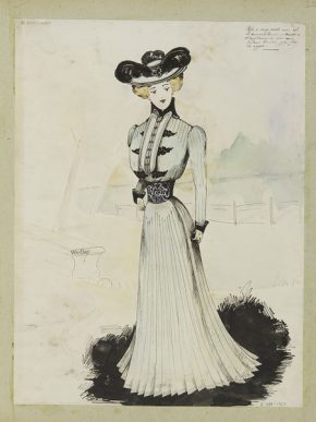 ”维特。帕奎因的淡蓝色天设计衣服,1899年冬天。