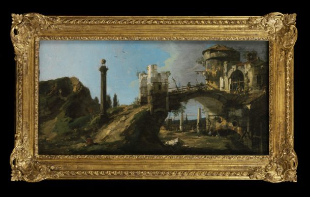 “任性:毁桥数据”,油画,卡纳莱托,1745 - 46所示。博物馆1352 - 1869