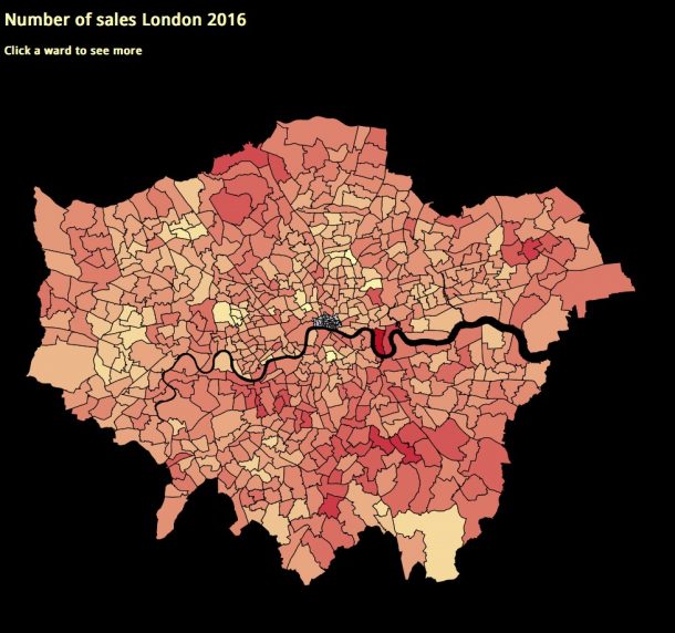 数据可视化在伦敦房屋销售的瓦莱丽·梅斯