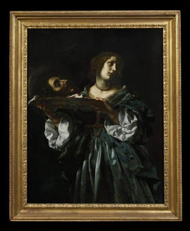 油画描绘的莎乐美(或希罗底)与施洗约翰的头卡洛是。意大利,ca。1665 - 1670。