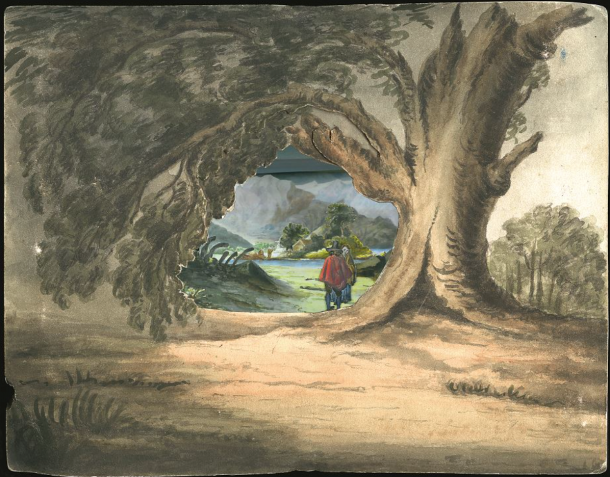 图5所示。L 'Angostura de潘恩在智利的视图,ca.1835玛丽亚·格雷厄姆。
