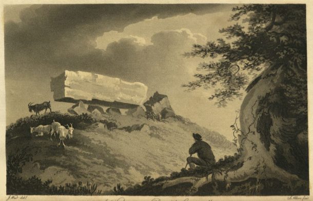 撒母耳后Alken j .西方。“Breock石棺,康沃尔郡”。凹版腐蚀制版法。板:理查德·华纳。通过康沃尔的参观,在1808年秋天