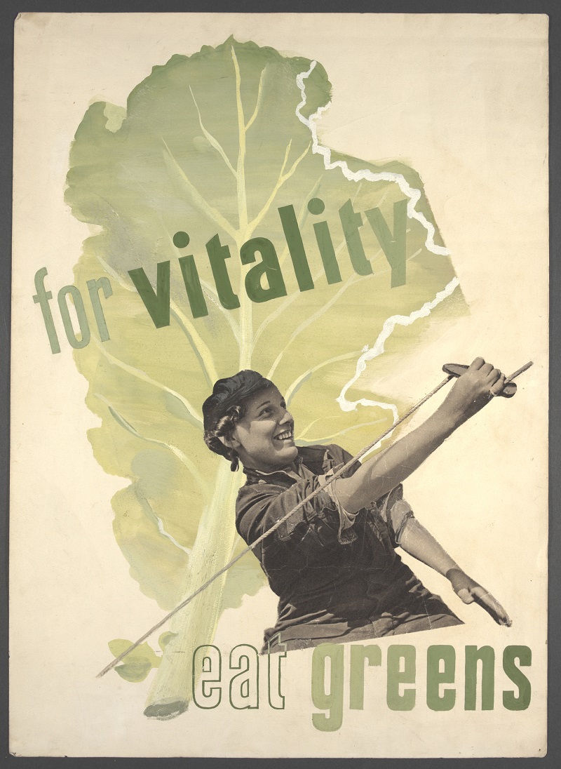 “为了活力，吃绿色蔬菜”，海报，Hans Schleger, ca 1942-1944