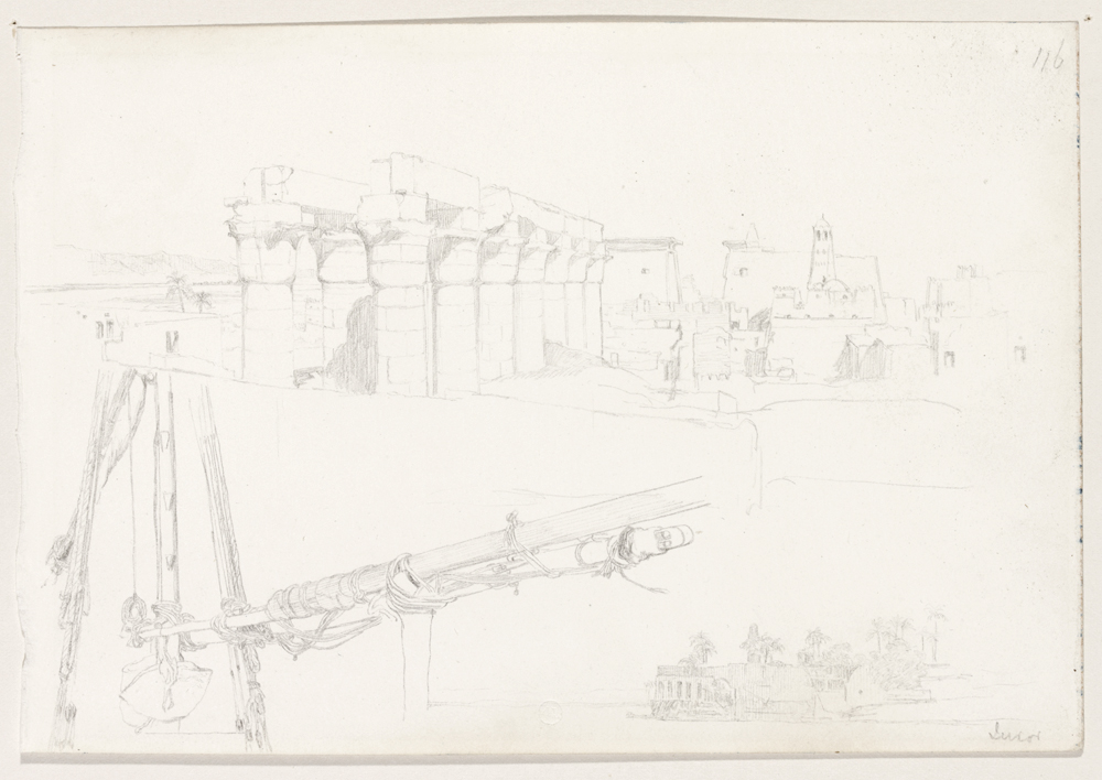 卢克索神庙和船索的草图