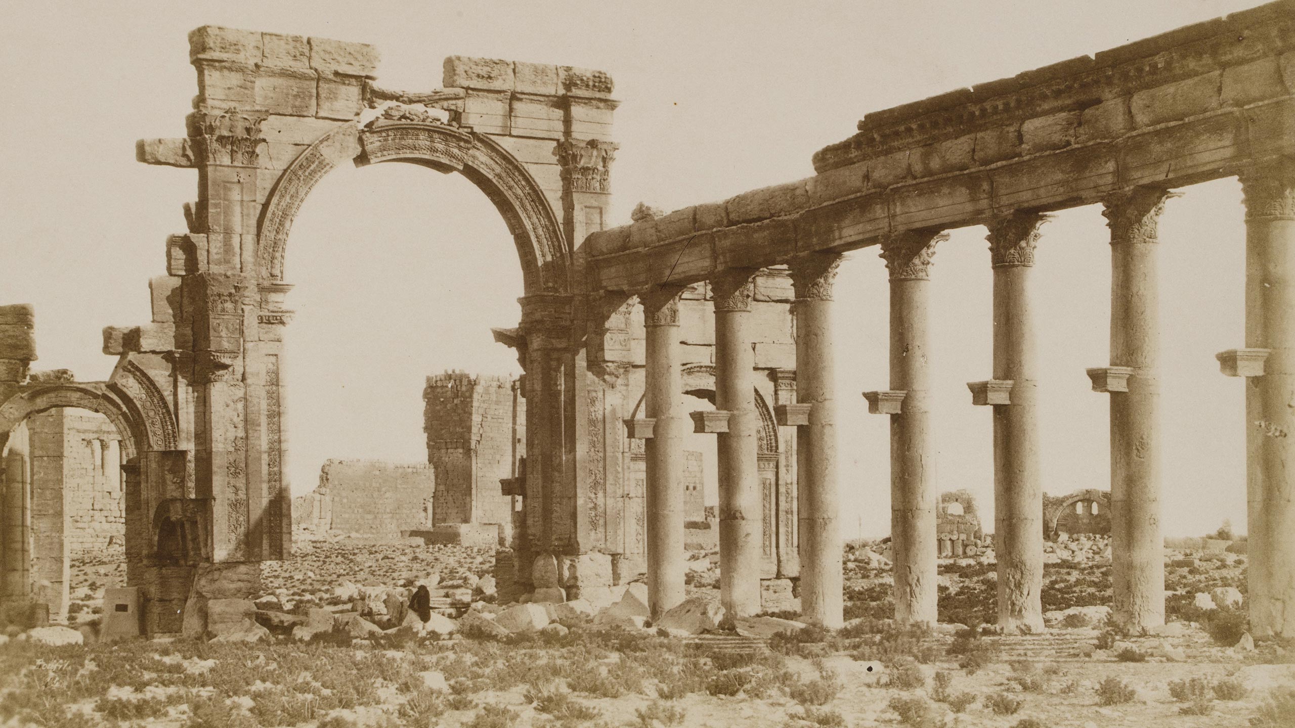 照片的拱门和柱廊,巴尔米拉,叙利亚